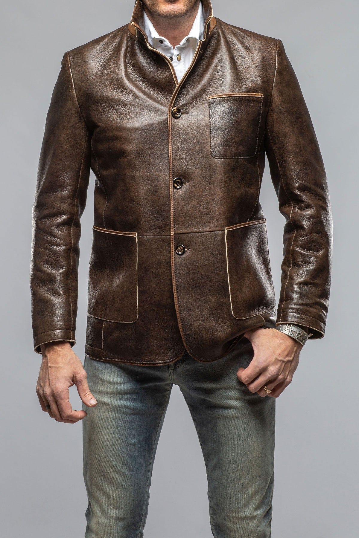 Gimo's Loreo Dress Jacket In Rust Mens - Outerwear - Leather