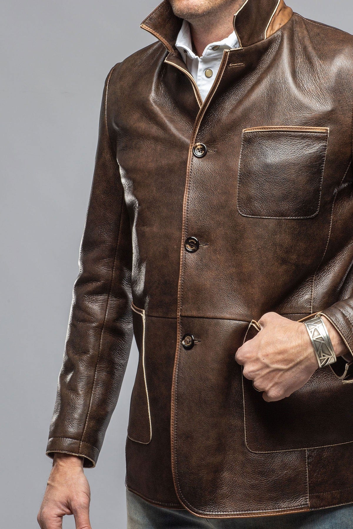 Gimo's Loreo Dress Jacket In Rust Mens - Outerwear - Leather