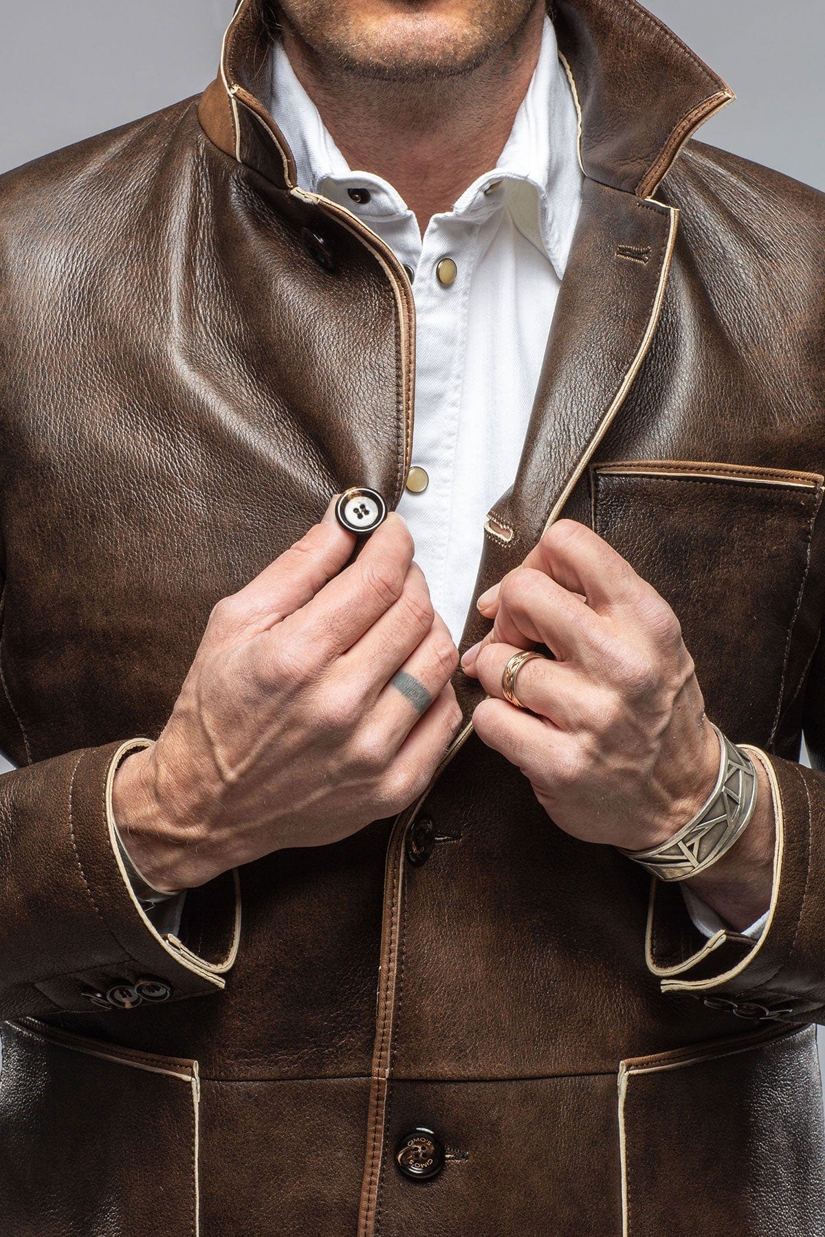 Gimo's Loreo Dress Jacket In Rust Mens - Outerwear - Leather