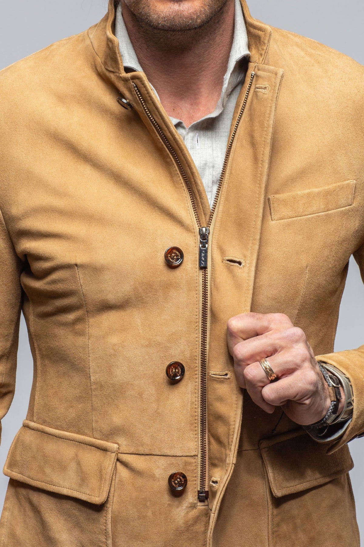 Maximus Suede Blazer In Palomino - AXEL'S