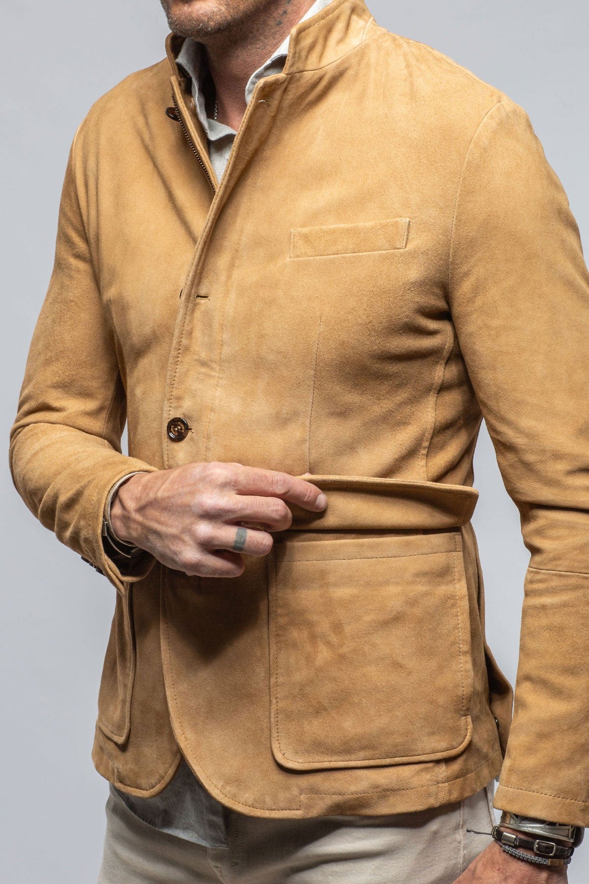 Gimo's Maximus Suede Blazer In Palomino | Mens - Outerwear - Leather