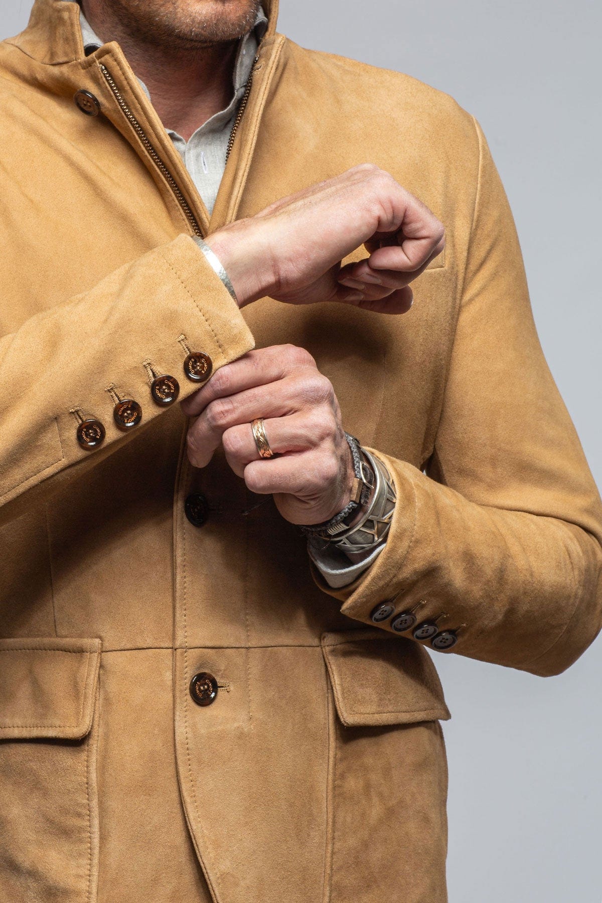 Gimo's Maximus Suede Blazer In Palomino | Mens - Outerwear - Leather