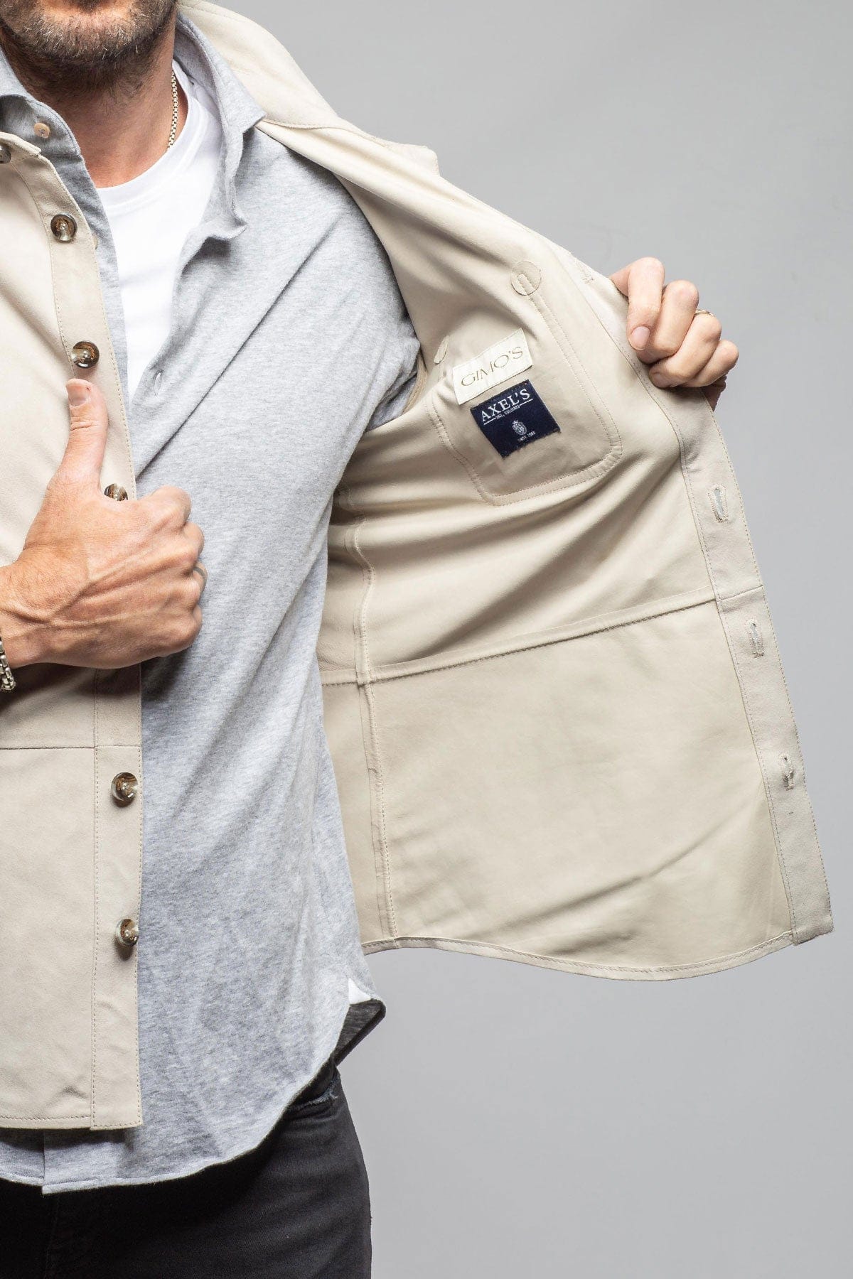 Gimo's Midway Suede Overshirt In Ice Mens - Outerwear - Leather