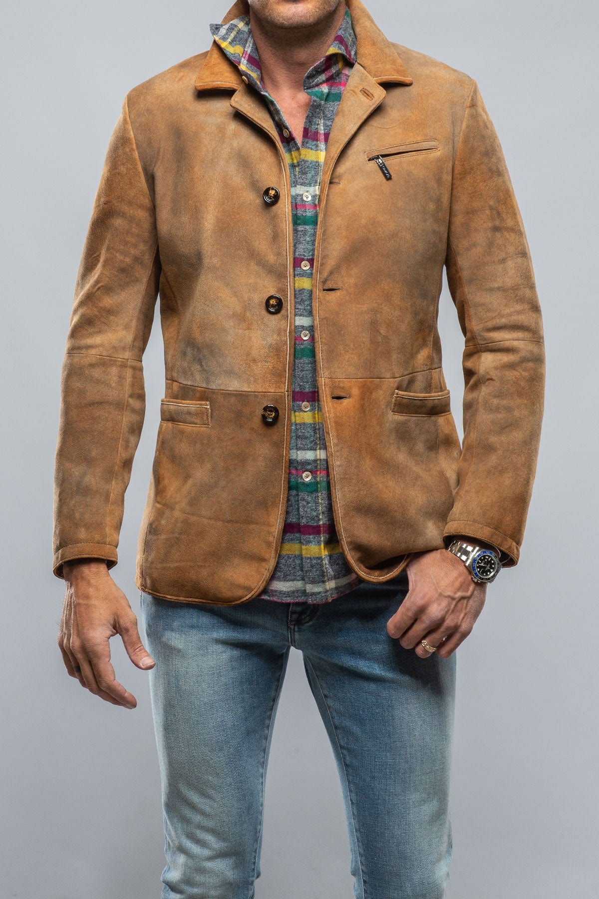 Mulholland Sport Jacket In Distressed Palomino - AXEL'S