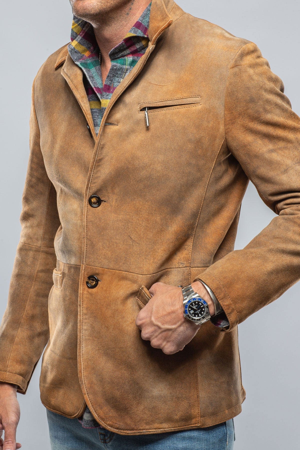 Mulholland Sport Jacket In Distressed Palomino - AXEL'S