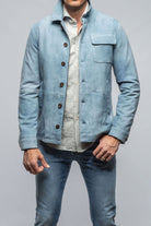 Gimo's Oakley Suede Shirt Jacket In Blue Ice | Mens - Outerwear - Leather