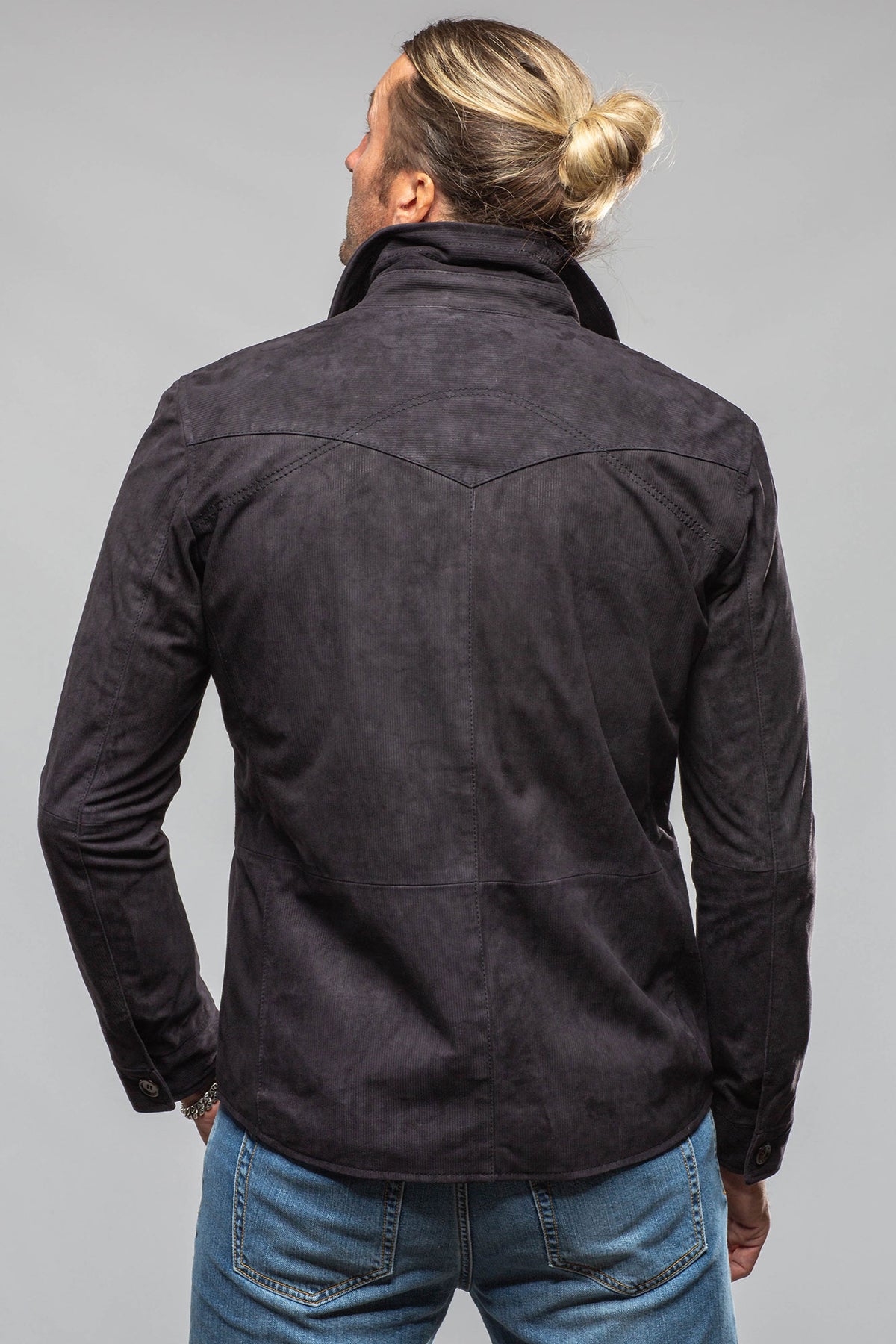 Gimo's Outrider Corded Suede Jacket In Navy Mens - Outerwear - Leather