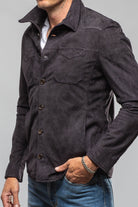 Gimo's Outrider Corded Suede Jacket In Navy Mens - Outerwear - Leather