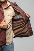 Gimo's Outrider Suede Corduroy Jacket In Burgundy Mens - Outerwear - Leather