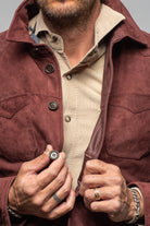 Gimo's Outrider Suede Corduroy Jacket In Burgundy Mens - Outerwear - Leather