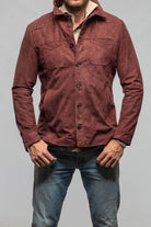 Gimo's Outrider Suede Corduroy Jacket In Burgundy Mens - Outerwear - Leather