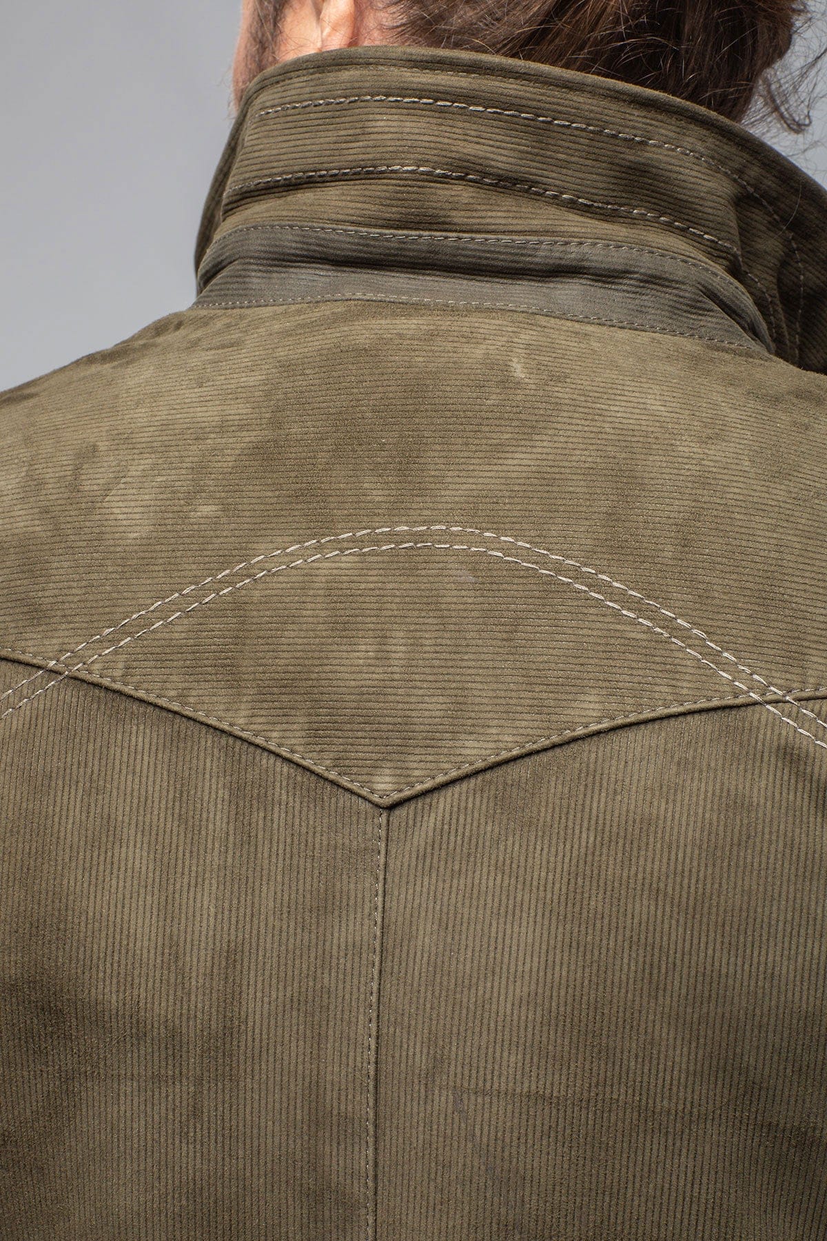 Gimo's Outrider Suede Corduroy Jacket In Green Mens - Outerwear - Leather