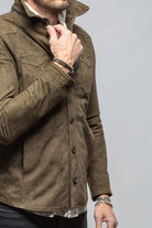 Gimo's Outrider Suede Corduroy Jacket In Green Mens - Outerwear - Leather