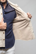 Gimo's Red River Suede Western Shirt In Ecru Mens - Outerwear - Leather