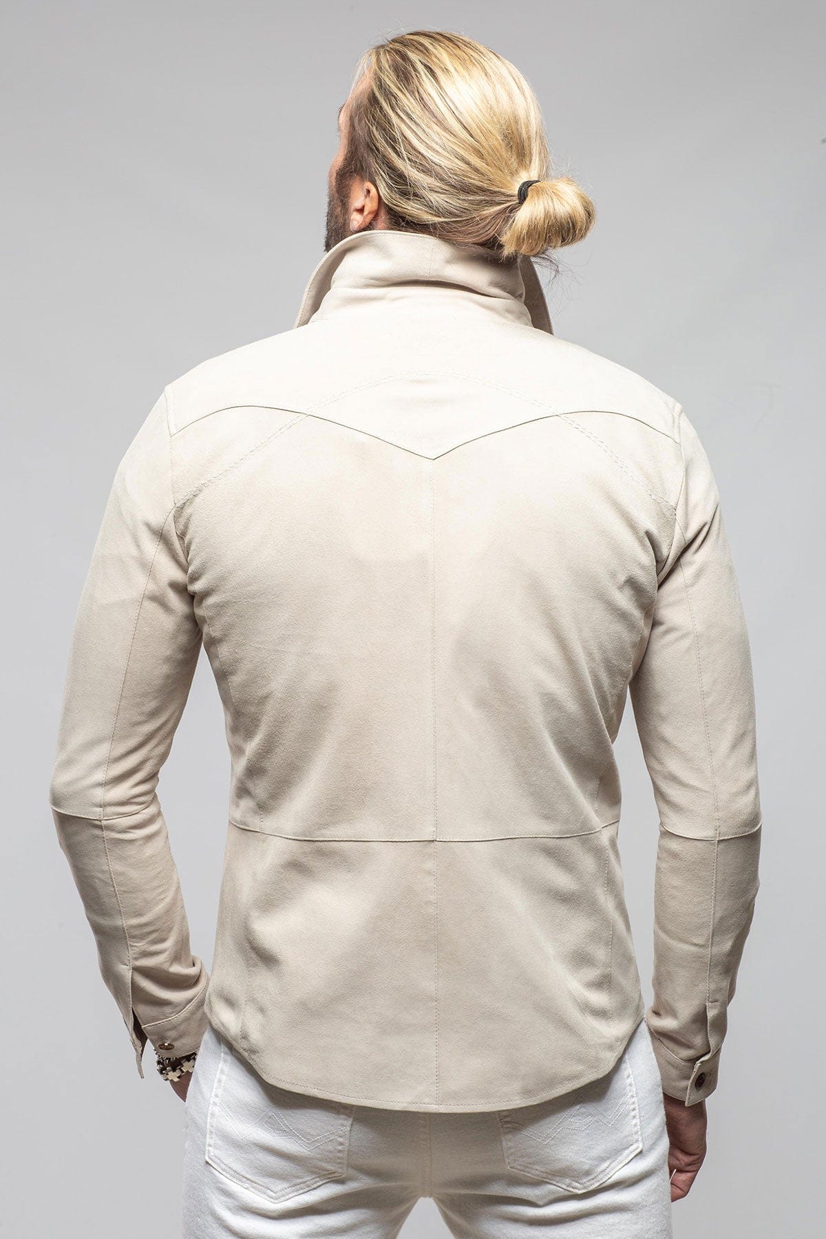 Gimo's Red River Suede Western Shirt In Ecru Mens - Outerwear - Leather