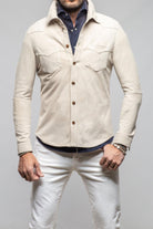 Gimo's Red River Suede Western Shirt In Ecru Mens - Outerwear - Leather