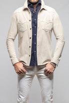 Gimo's Red River Suede Western Shirt In Ecru Mens - Outerwear - Leather