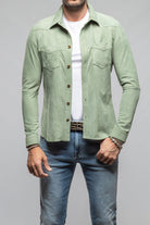 Gimo's Red River Suede Western Shirt In Green Mens - Outerwear - Leather