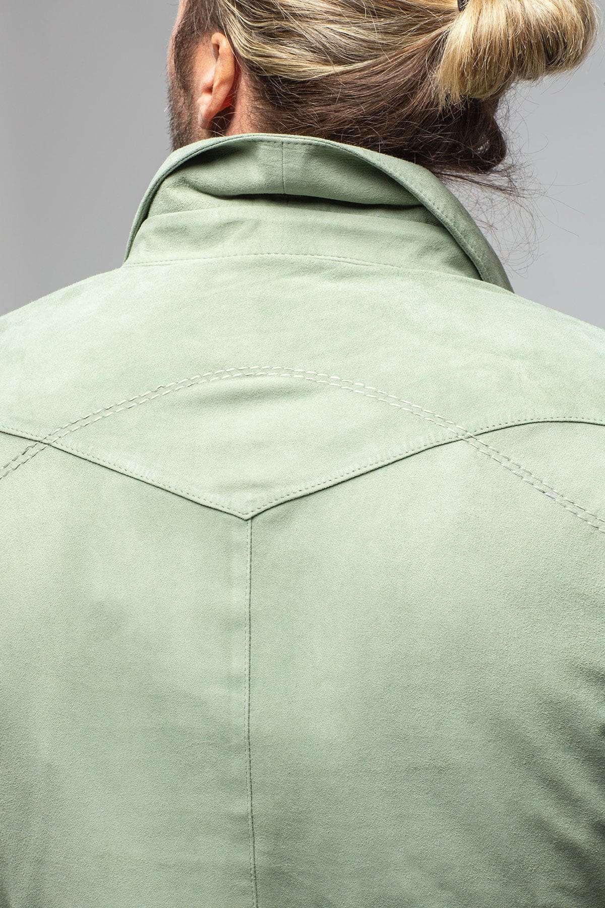 Gimo's Red River Suede Western Shirt In Green Mens - Outerwear - Leather