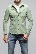 Gimo's Red River Suede Western Shirt In Green Mens - Outerwear - Leather