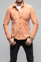 Gimo's Red River Suede Western Shirt In Salmon Mens - Outerwear - Leather