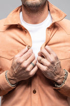 Gimo's Red River Suede Western Shirt In Salmon Mens - Outerwear - Leather