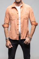 Gimo's Red River Suede Western Shirt In Salmon Mens - Outerwear - Leather
