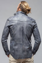 Shadow Leather Shirt In Blue - AXEL'S