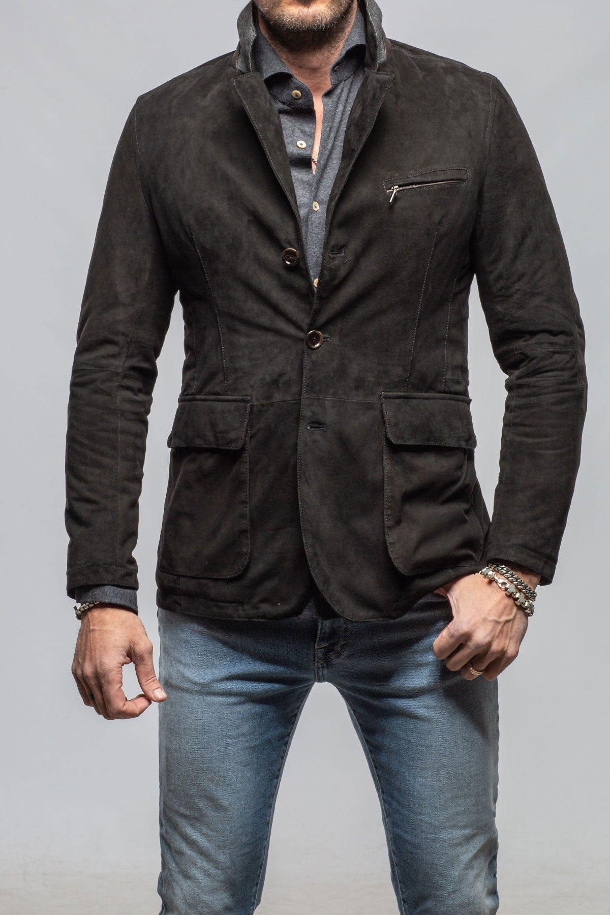 Gimo's Tiguan Suede Jacket In Black Mens - Outerwear - Leather