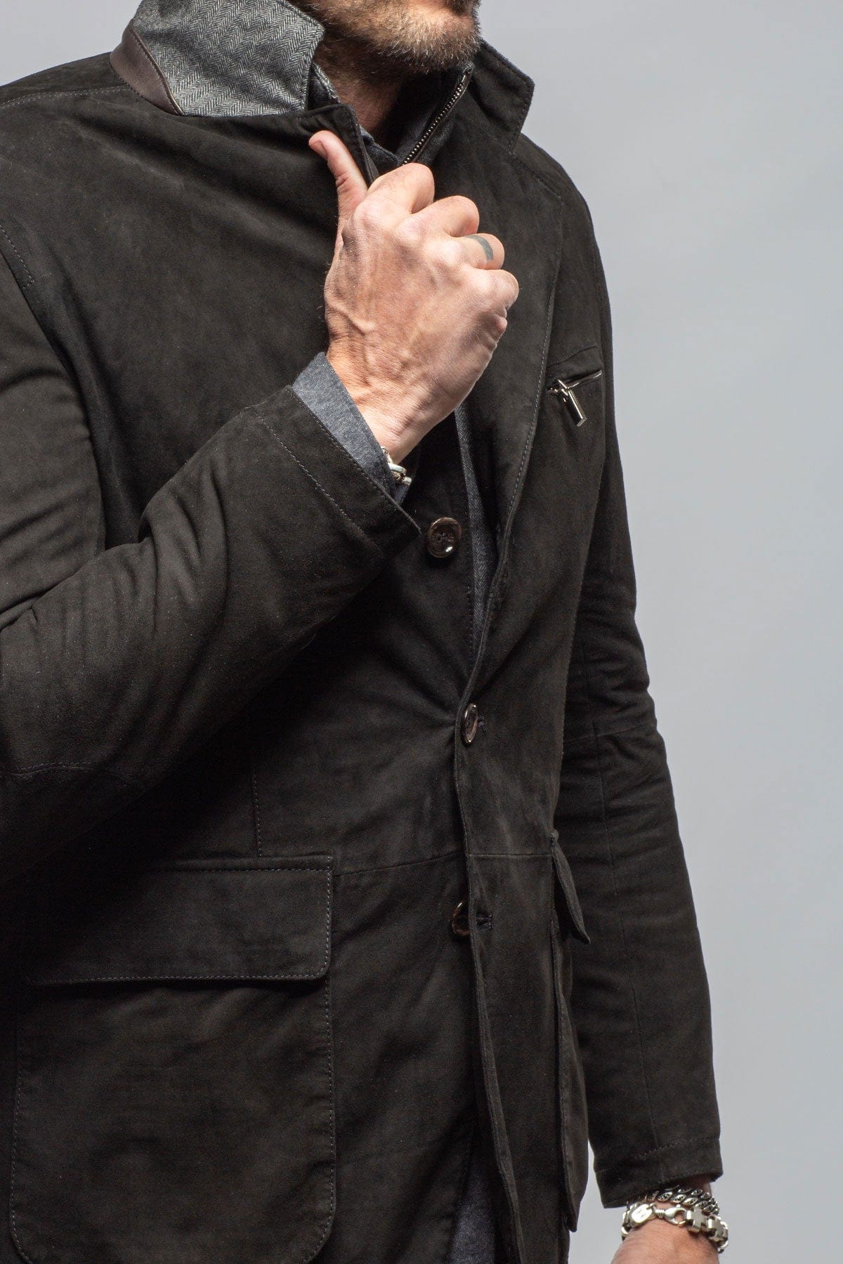 Gimo's Tiguan Suede Jacket In Black Mens - Outerwear - Leather