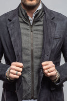 Gimo's Tiguan Suede Jacket In Washed Navy Mens - Outerwear - Leather