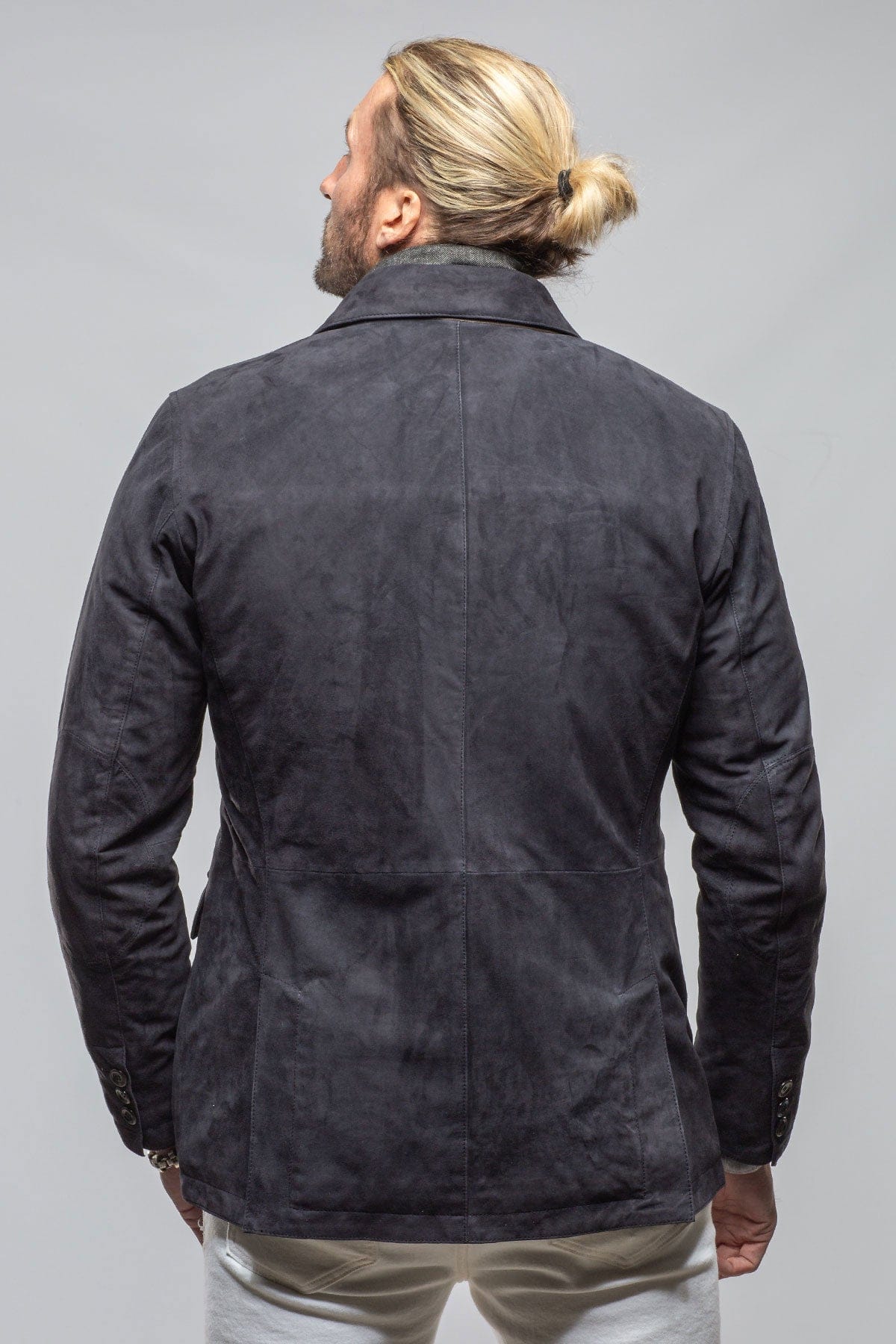 Gimo's Tiguan Suede Jacket In Washed Navy Mens - Outerwear - Leather