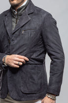 Gimo's Tiguan Suede Jacket In Washed Navy Mens - Outerwear - Leather