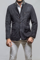 Gimo's Tiguan Suede Jacket In Washed Navy Mens - Outerwear - Leather