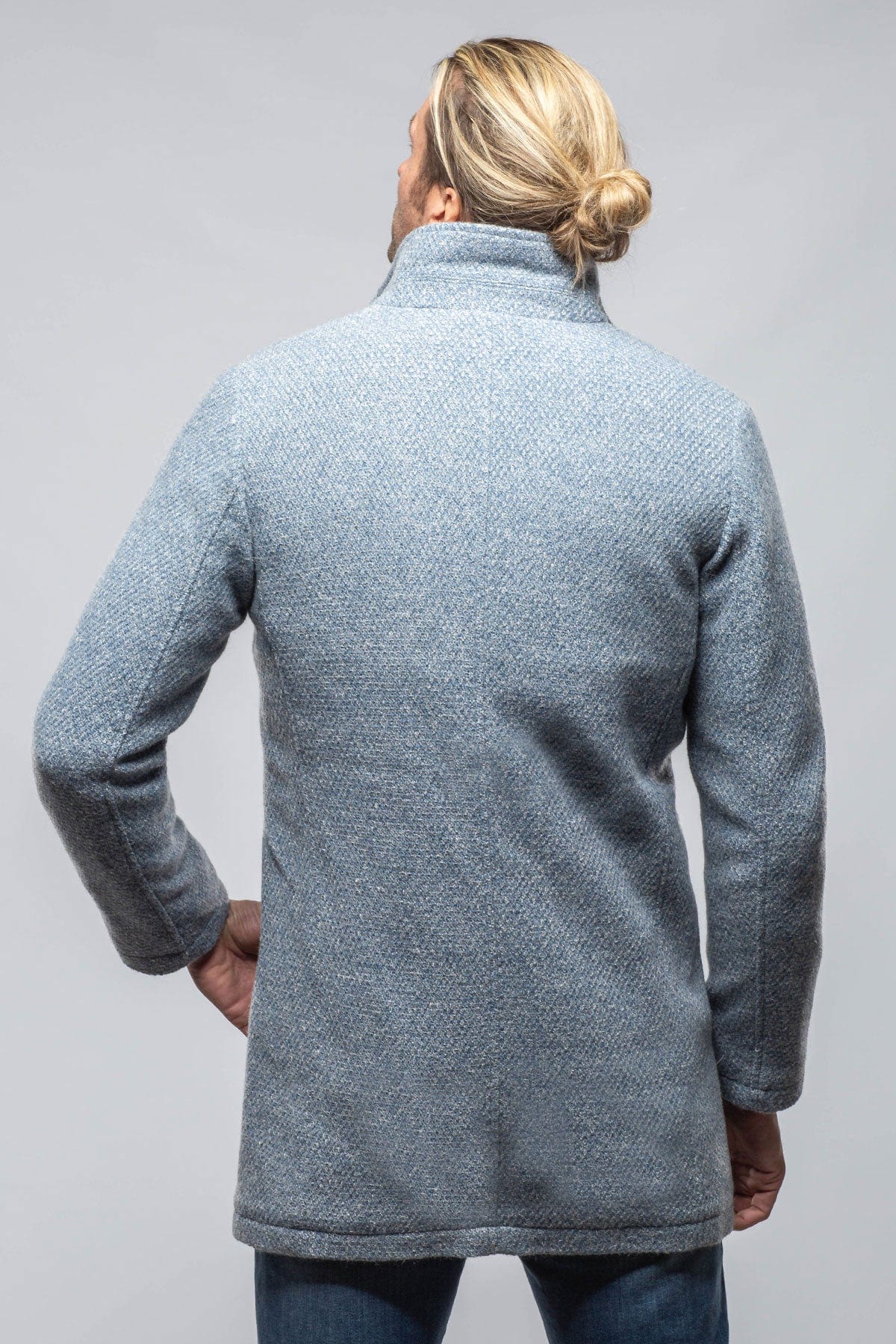 Weyburn Knit Coat In Light Blue - AXEL'S