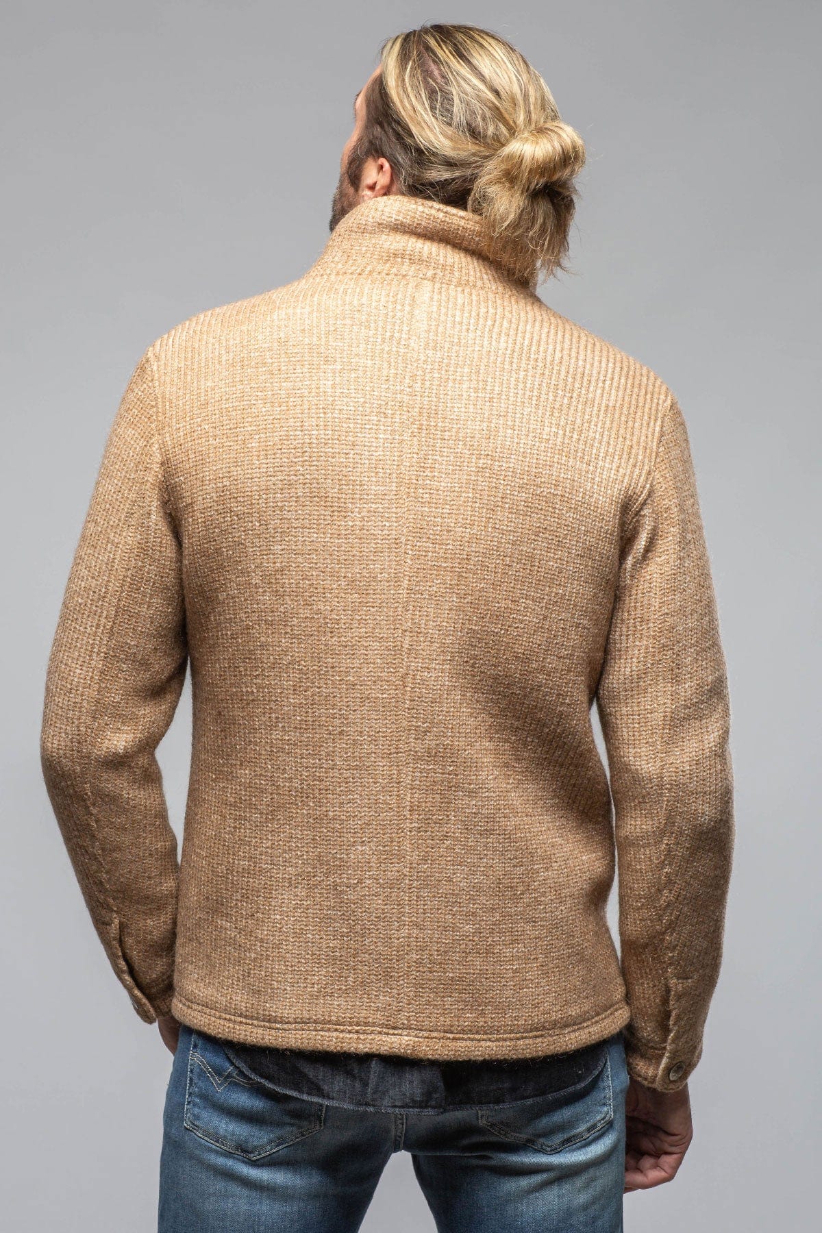 Wrangell Knit Jacket In Camel - AXEL'S