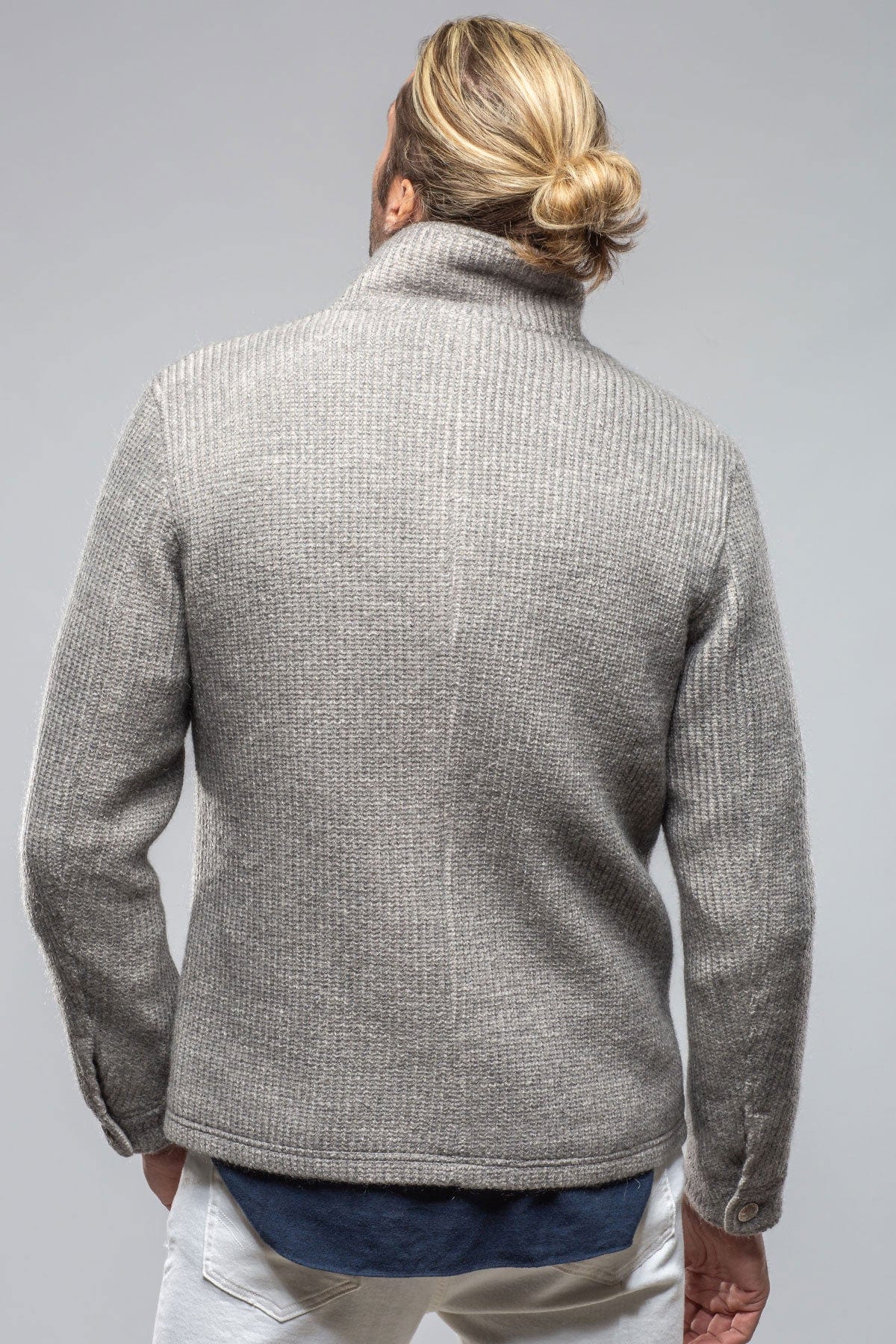 Wrangell Knit Jacket In Light Stone - AXEL'S