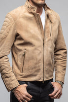 Arrow Suede Moto Jacket In Faun - AXEL'S
