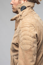 Arrow Suede Moto Jacket In Faun - AXEL'S
