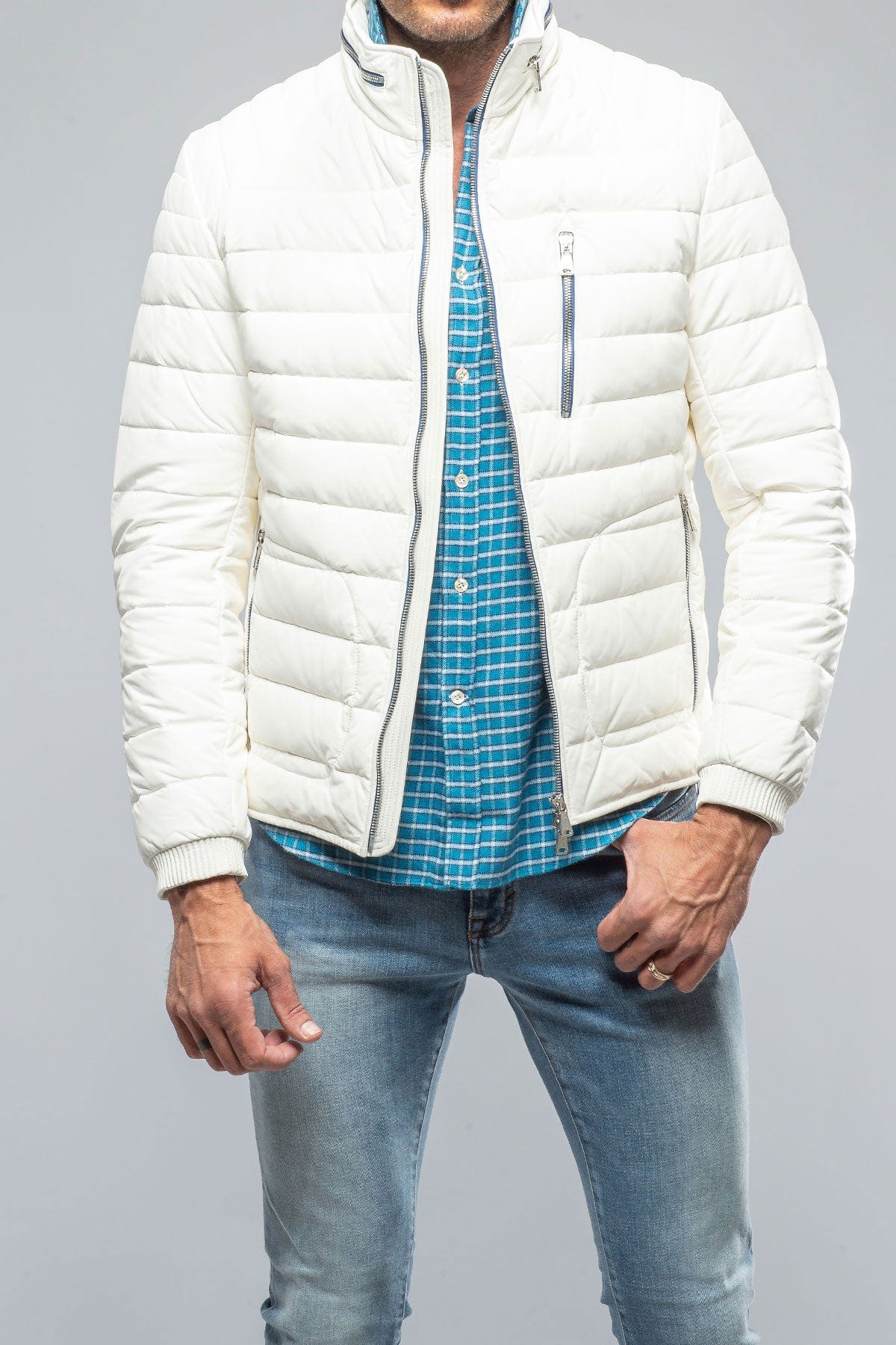 Heinz Bauer F1 Racer Down Jacket In White | Axel's of Vail