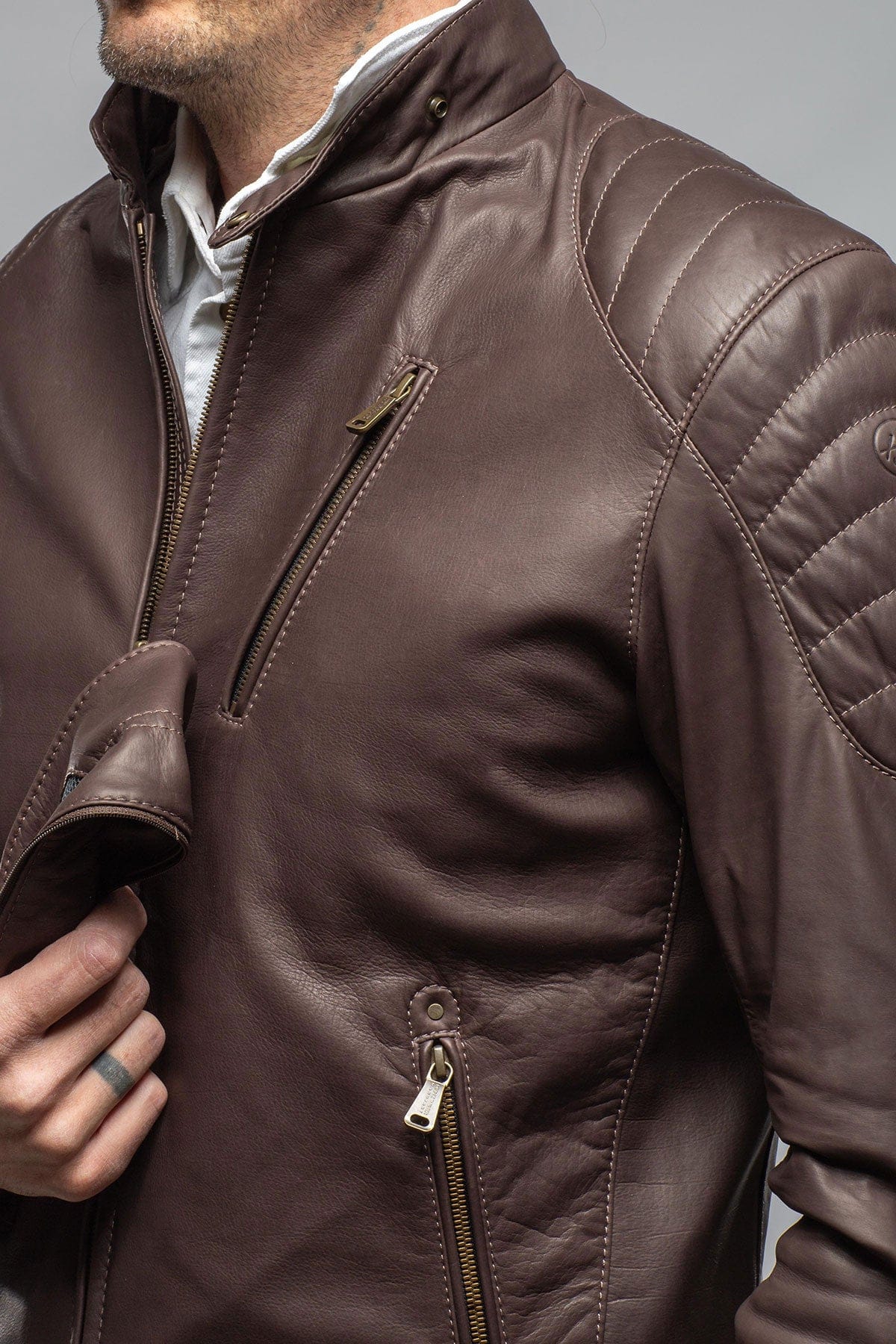 Heinz Bauer Interlagos Moto Jacket In Chocolate Brown | Axel's of Vail