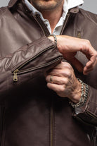 Interlagos Moto Jacket In Chocolate Brown - AXEL'S