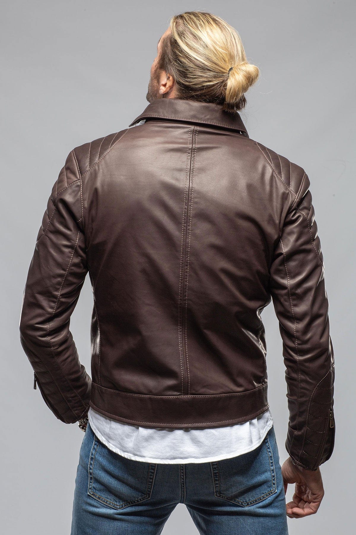 Heinz Bauer Interlagos Moto Jacket In Chocolate Brown Mens - Outerwear - Leather