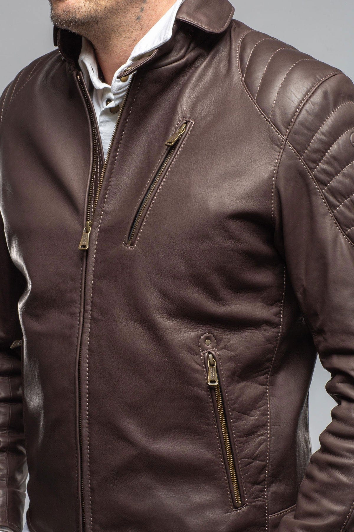 Heinz Bauer Interlagos Moto Jacket In Chocolate Brown | Axel's of Vail