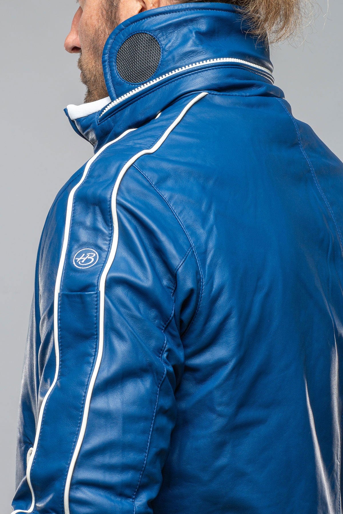 Heinz Bauer Laguna Seca Race Jacket in Royal Blue Mens - Outerwear - Leather