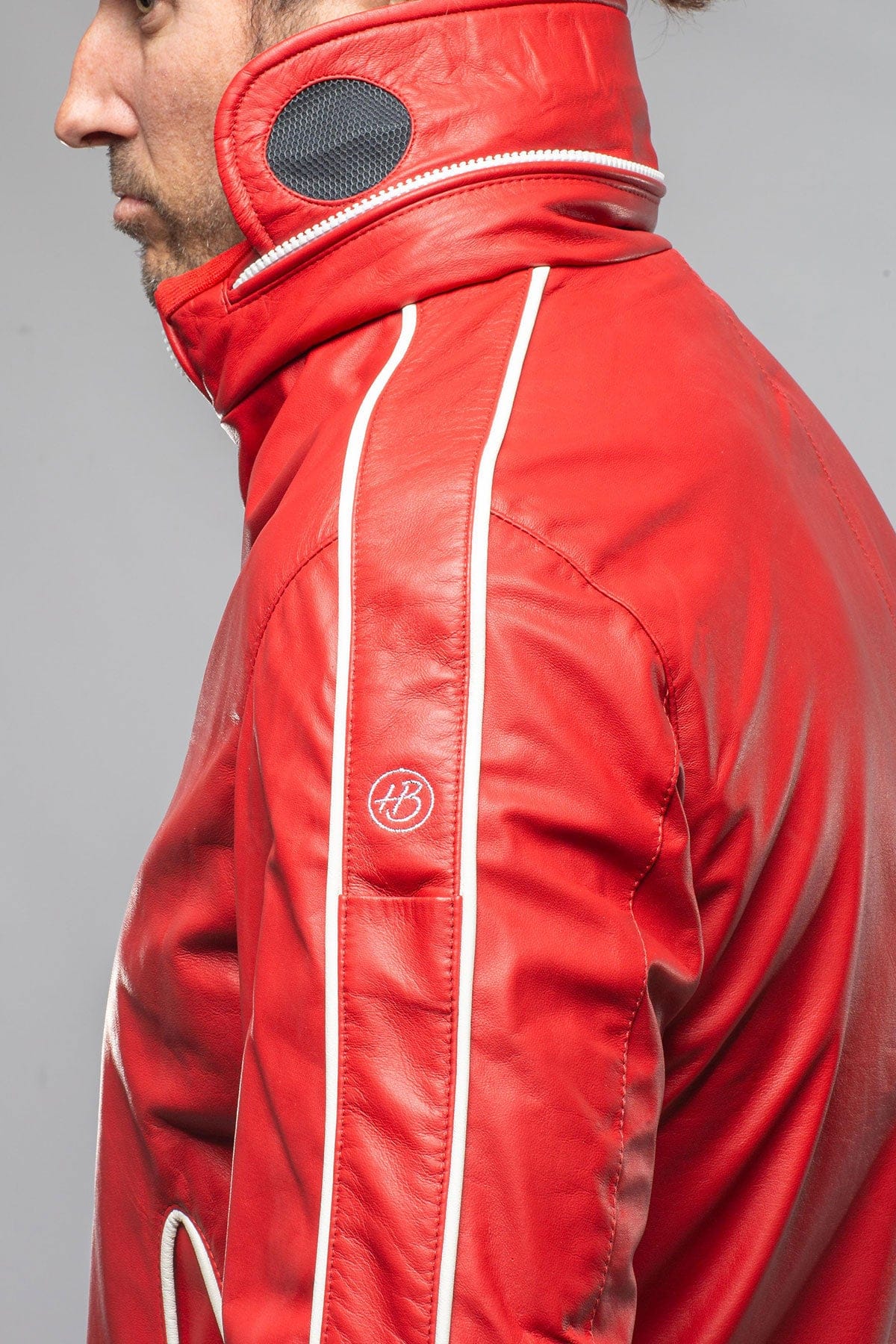 Heinz Bauer LS Race Jacket In Red Mens - Outerwear - Leather