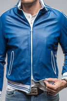 Heinz Bauer LS Race Jacket In Royal Blue Mens - Outerwear - Leather