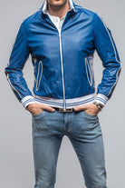 Heinz Bauer LS Race Jacket In Royal Blue Mens - Outerwear - Leather