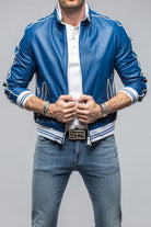 Heinz Bauer LS Race Jacket In Royal Blue Mens - Outerwear - Leather