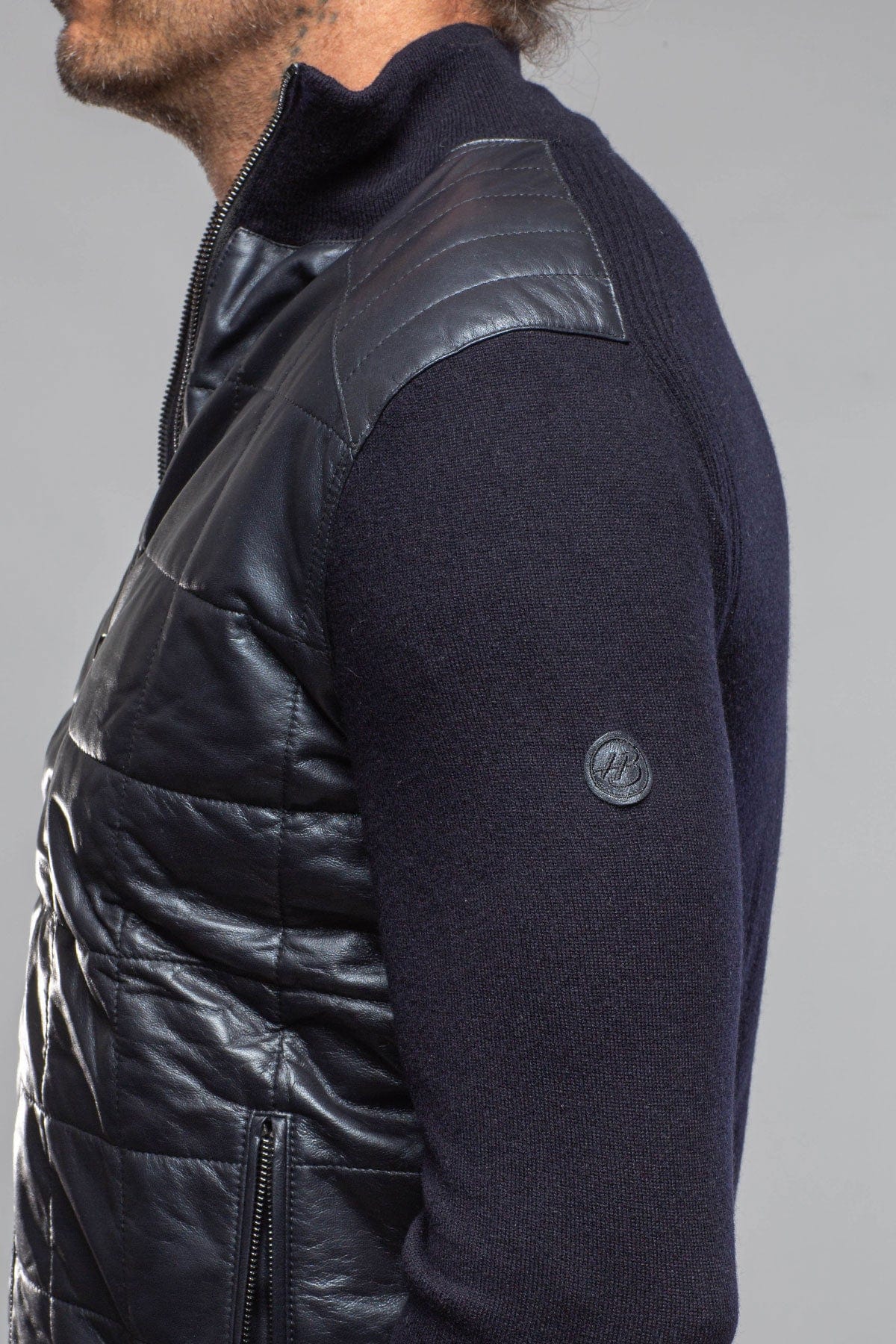 Luge Racer Sweater Jacket In Navy - AXEL'S